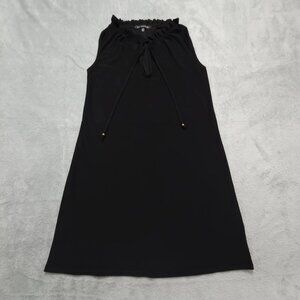 Nik and Nash Dress Size XS Black Shift Ruffle High Neck Keyhole Tie Sleeveless